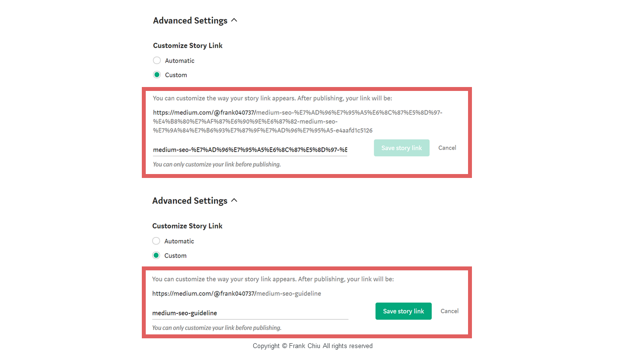 透過網址命名，可以發現文章網址變得簡潔很多